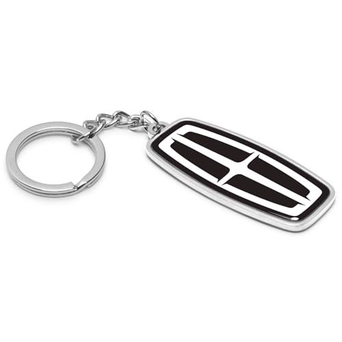 Lincoln Logo In Black Double Side 3d Die-cut Metal Key Chain Key-charm