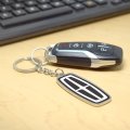 Lincoln Logo In Black Double Side 3d Die-cut Metal Key Chain Key-charm