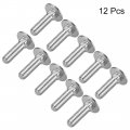 Uxcell Carriage Bolts Neck Bolt Round Head Square 304 Stainless Steel M8x25mm 12pcs
