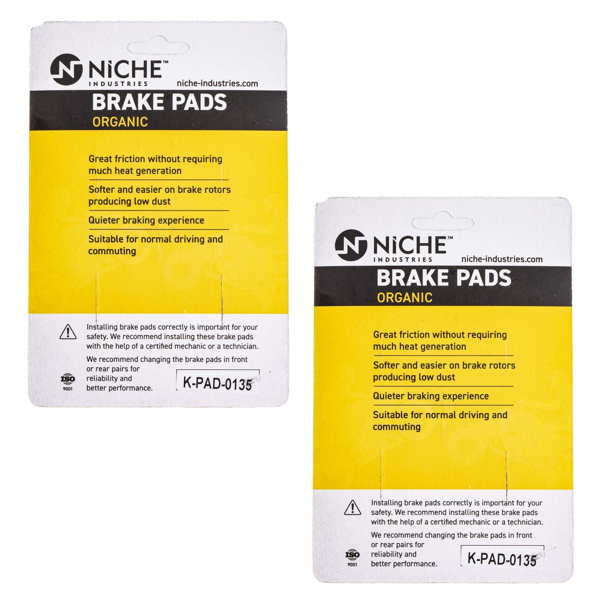 Niche Rear Left Brake Pad Set For Can-am Defender Traxter 715900381 Organic 2 Pack