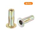 26pcs Multi-grip Rivet Nut M6 Flat Head Carbon Steel Pre-bulbed Shank Threaded Insert With Zinc Plated Finish