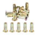 26pcs Multi-grip Rivet Nut M6 Flat Head Carbon Steel Pre-bulbed Shank Threaded Insert With Zinc Plated Finish