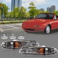 Front Bumper Turn Signal Lights With Bulbs For Mazda Mx-5 Miata 1990-1997 Halogen Clear Driver And Passenger Side 8bn151060