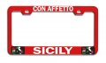 Con Affetto Sicily Italian Italy Rd Auto Metal License Plate Frame Tag Holder X14 