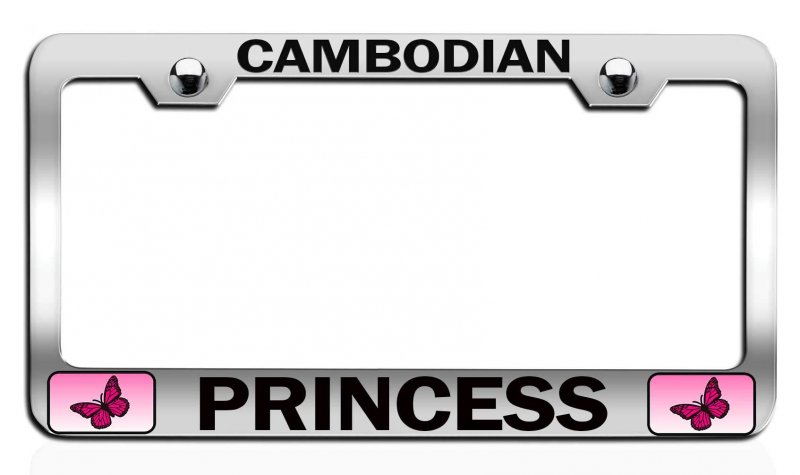 Cambodian Princess Girly Ch Steel Auto Suv License Plate Frame Tag Holder