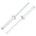 100pcs 1 8 X3 4 Aluminum Blind Rivets Grip And Steel Mandrel Dome Head Long Split For Metal Furniture Automotive Silver 