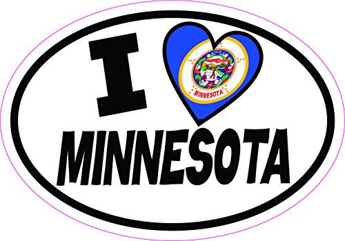 5in X 3 Oval I Love Minnesota Sticker By Stickertalk