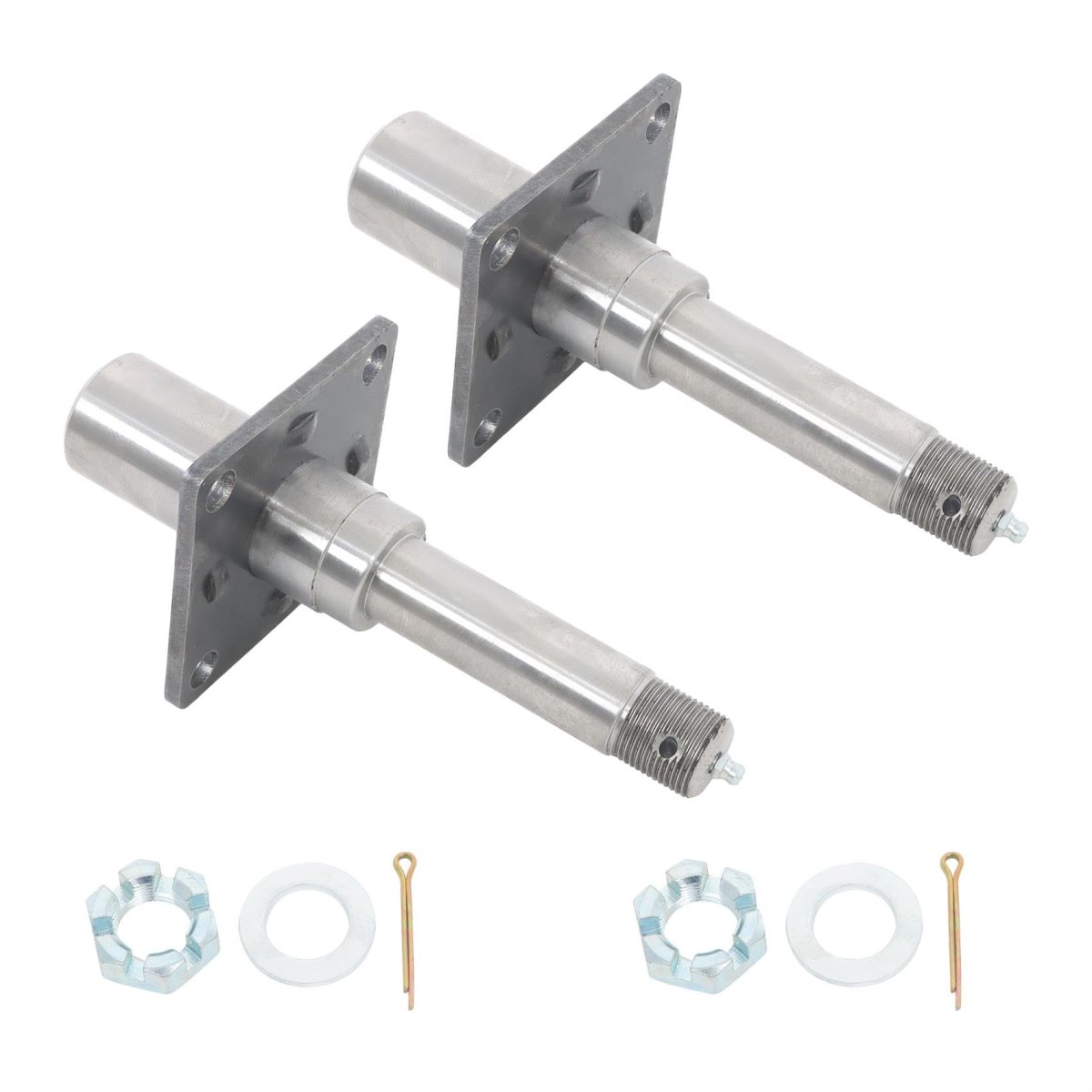 Bt16 Round Spindle With 4 Bolt Brake Flange 2 Pack 8 25 In Length For Utility Cargo Boat Trailers And Light Duty Rvs