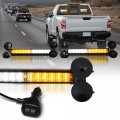 Lumenix 2x12 Inch Led Traffic Advisor Emergency Strobe Lights Bar Front Rear Window Windshield 2-in-1 Warning Directional 