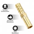 X Autohaux 1 Set 8mm Copper Hose Barb Fitting Connector For Joiner Air Water Fuel Pipe With 10 Clamps