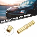 X Autohaux 1 Set 8mm Copper Hose Barb Fitting Connector For Joiner Air Water Fuel Pipe With 10 Clamps