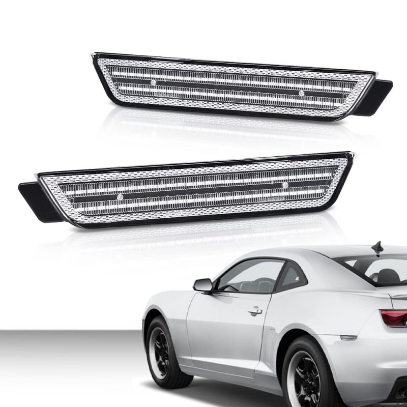 Rear Fender Led Side Marker Light Lamp Pair White Lens For Chevy Camaro Ls Lt Ss Z 28 Zl1 2010-2015 92246253 92246252