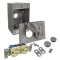 Hubbell-bell 5839-5wrtr Duplex Receptacle Weatherproof Kit Gray 