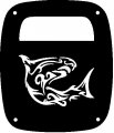 Jeeptails Tribal Shark Tail Lamp Light Covers For Jeep Cj Or Yj And Tj Wranglers Black Set Of 2 