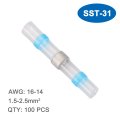 Baomain Solder Seal Wire Connectors 16-14 Awg Heat Shrink Butt Connector Waterproof Insulated Electrical Splice Terminals