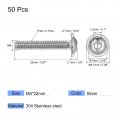 Uxcell Flanged Button Head Socket Cap Screws M4 22mm Hex Drive 304 Stainless Steel Fasteners Bolts Fully Threaded Machine Screw