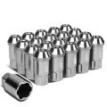 J2 Engineering 7075 Compatible Withged Aluminum M12x1 5 20pcs 50mm Long Open End Lug Nut Set W Turner Silver