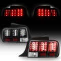 Acanii For 2005-2009 Ford Mustang Black Housing Led Perform Tail Lights Brake Lamps Pair Set Replacement Left Right