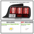 Acanii For 2005-2009 Ford Mustang Black Housing Led Perform Tail Lights Brake Lamps Pair Set Replacement Left Right