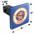 Minnesota State Flag Tow Trailer Hitch Cover Plug Insert