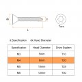 Uxcell 40pcs Flat Head Torx Screws M4 X 16mm 304 Stainless Steel Countersunk Self Tapping Anti-theft Wood Tamper Resistant Fit
