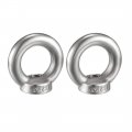 Uxcell Lifting Eye Nut M8 Female Thread 304 Stainless Steel Round Shape For Rope Fitting Pack Of 2