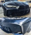 Set Of 2 Real Carbon Fiber Front Bumper Air Duct Garnish Trim Cover Fang Compatible For 2020-2022 Bmw G80 M3 G82 G83 M4 All