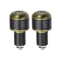 1 Pair 7 8 22mm Bronze Tone Motorcycle Handlebar End Grips Bar Ends Plug Cap Carbon Fiber Pattern For 