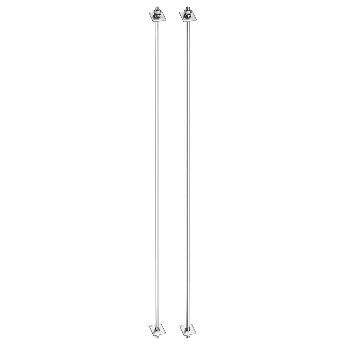 2pcs M6x500mm 304 Stainless Steel Double End Threaded Stud Screw Bolt With Nuts Square Flat Washers Spring For House
