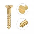 Uxcell Wood Screws M3 5 X 20mm Slotted Flat Head Brass Self-tapping Screw 100 Pcs