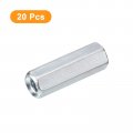 Uxcell 20pcs M5x8x25mm Coupling Nuts Galvanized Carbon Steel Hex Threaded Rod Coupler For Furniture Electronic Industrial