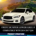 Front Bumper Lower Grille For Infiniti Q50 2014-2017 Matte Black Grill In1036102 622544hb0a