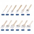 Uxcell 6 Set 72pcs Paint Brush Different Sizes Soft Nylon Bristle With Wood Handle For Wall Cabinets Fences White