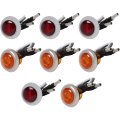 8 Piece Round Led Clearance Side Marker Lights 4 Amber And Red Waterproof Indicator For Trailer Rv Boat Universal Fit Roof Cab 