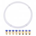 Uxcell Pneumatic Ptfe Air Tubing Kit With M6 M8 Push To Connect Fittings For Hose Line Pipe 4mm Od 4m White 