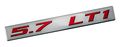 5 7 Lt1 Red On Silver Highly Polished Real Aluminum Emblem