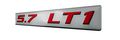 5 7 Lt1 Red On Silver Highly Polished Real Aluminum Emblem