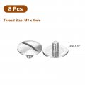 Uxcell M3x4mm Extra Large Flat Head Slotted Screws 8pcs 304 Stainless Steel Round Bolts