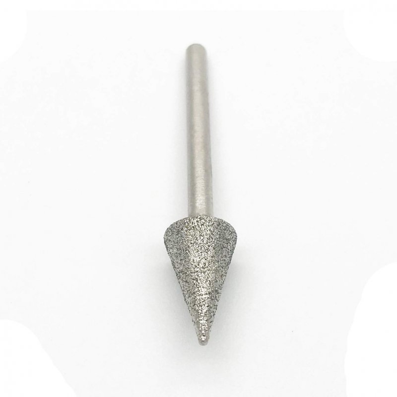 3x8mm Diamond Bits 1 8inch 3mm Shank 6mm Cone Head Grinding Bit Mounted Point Grinder Parts 10pcs