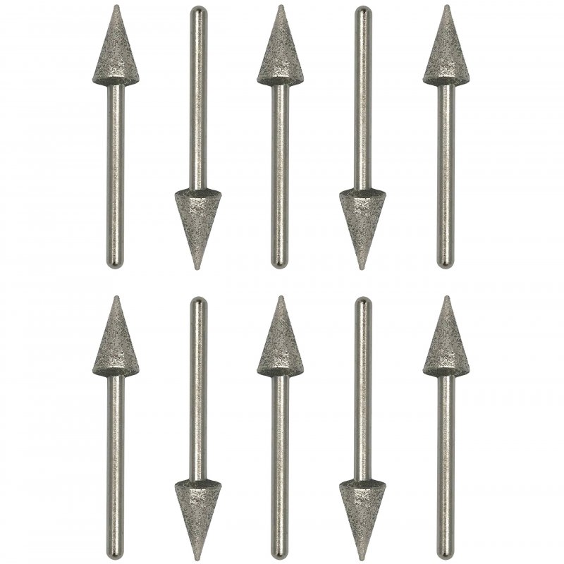 3x8mm Diamond Bits 1 8inch 3mm Shank 6mm Cone Head Grinding Bit Mounted Point Grinder Parts 10pcs