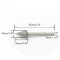 3x8mm Diamond Bits 1 8inch 3mm Shank 6mm Cone Head Grinding Bit Mounted Point Grinder Parts 10pcs