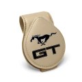 Ford Mustang Gt Logo Beige Leather Magnetic Sunglass Holder Car Sun Visor Mount Clip Official Licensed 2 5 In X 3 38 