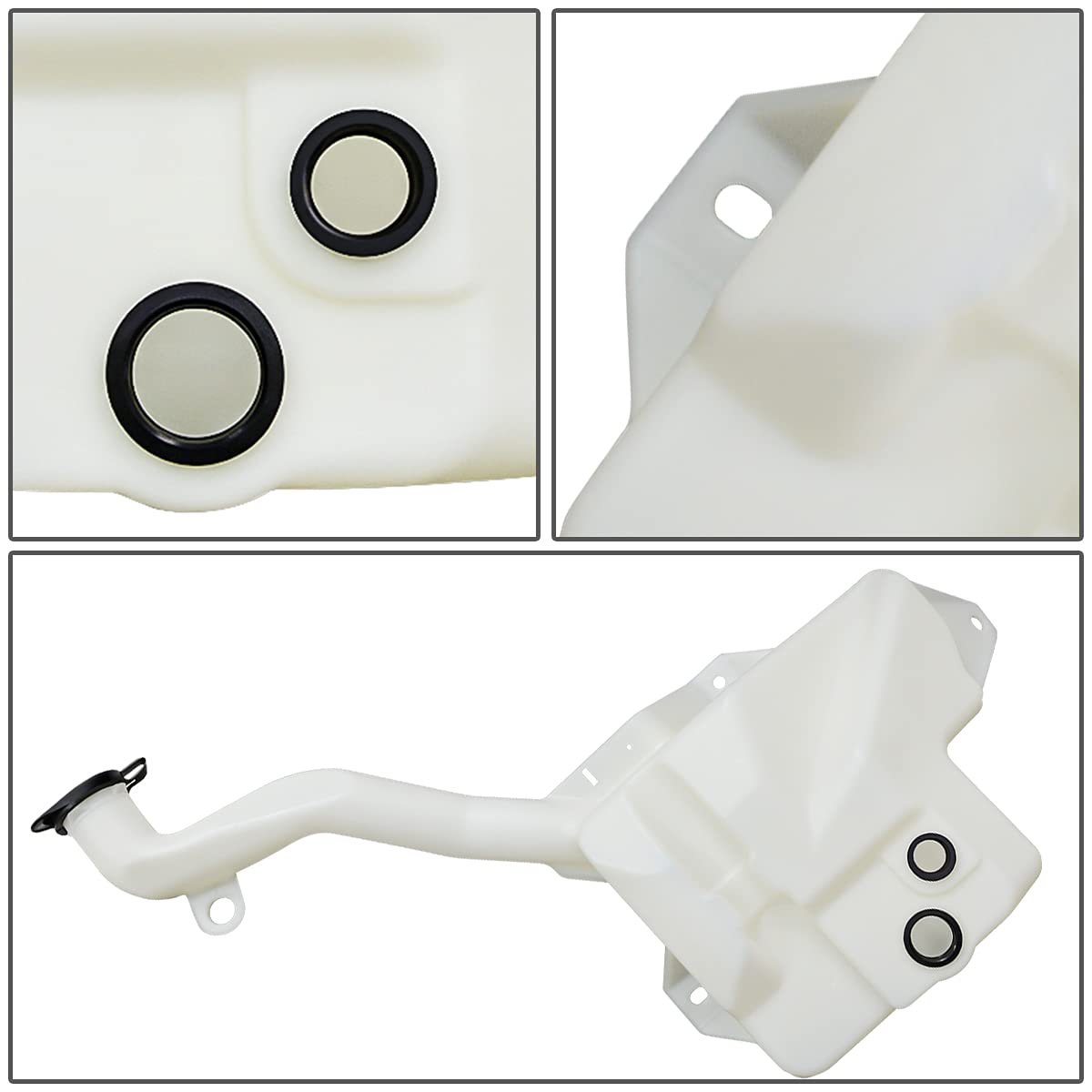 Windshield Washer Reservoir Tank With Cap For Chevrolet Corvette 2005-2013 Fits Without Headlight White Abs Plastic Gm1288123