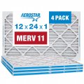Aerostar 12x24x1 Merv 11 Pleated Air Filter Ac Furnace Pack Actual Size 3 X 3 X3 4 