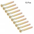 Uxcell M8x70mm Furniture Screw Hex Socket Machine Screws Zinc Plated Fasteners Bolts Half Thread Carbon Steel 10pcs