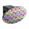 Cute Kawaii Unicorns Pattern Oval Tow Trailer Hitch Cover Plug Insert