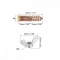 Uxcell M6 Wing Nuts Butterfly Nut Silver Tone 20pcs And M6x30mm Hanger Bolt Double Headed Screw