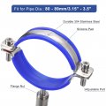 Uxcell Stainless Steel Pipe Supports Wall Mount Ceiling Bracket Adjustable Clamp Strap Fit For Dia 80-89mm Tube