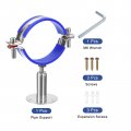 Uxcell Stainless Steel Pipe Supports Wall Mount Ceiling Bracket Adjustable Clamp Strap Fit For Dia 80-89mm Tube