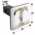 Letter T Floral Monogram Initial Tow Trailer Hitch Cover Plug Insert
